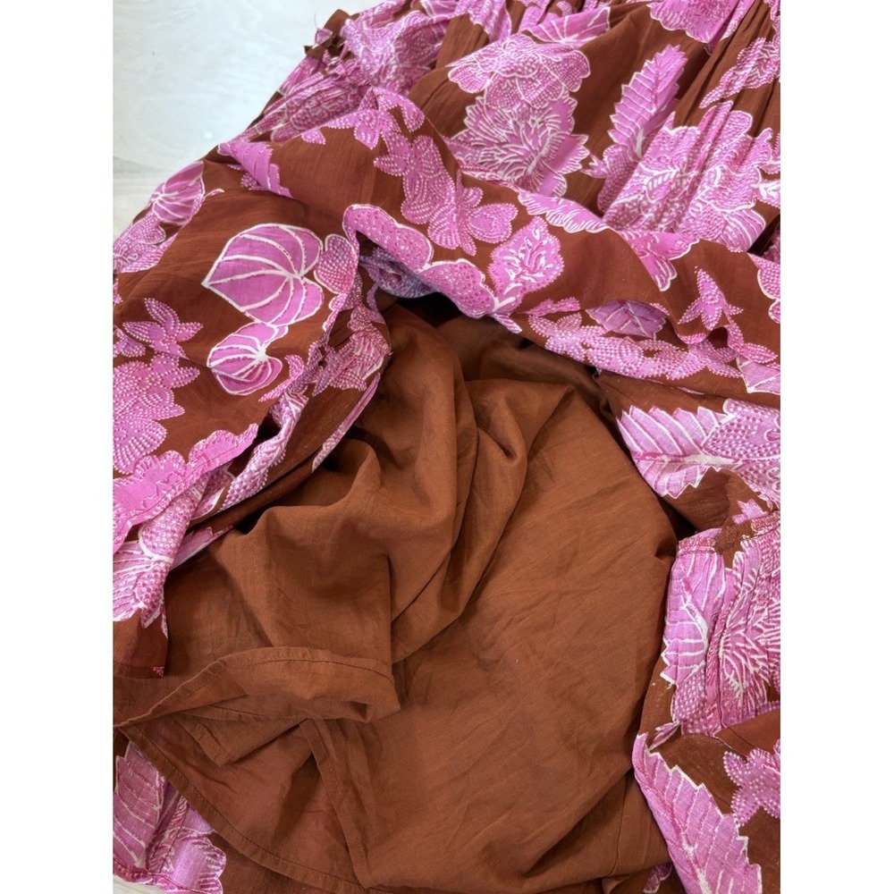 Love The Label Dress Tiered Ruffled Cotton Maxi Floral Print Size S Boho Flowy - Picture 11 of 13